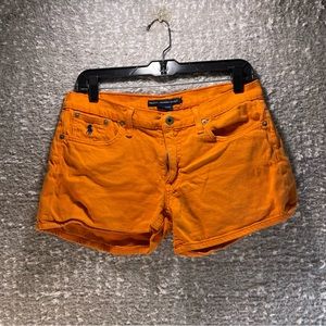 Ralph Lauren Sport Denim Shorts Womens 29 Orange Cotton Logo